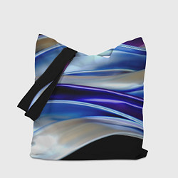 Сумка-шоппер Абстрактные волны синего оттенка