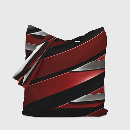 Сумка-шоппер Красная металическая абстракция / 3D-принт – фото 1