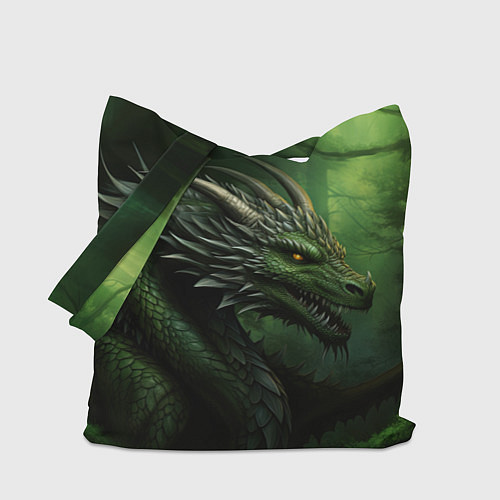 Сумка-шоппер Зеленый дракон символ 2024 / 3D-принт – фото 1