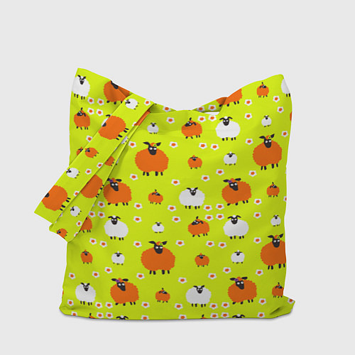 Сумка-шоппер Стадо овец в поле / 3D-принт – фото 1