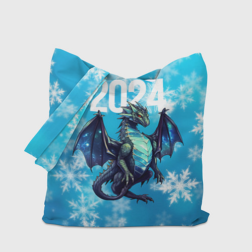 Сумка-шоппер 2024 синий дракон / 3D-принт – фото 1