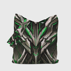 Сумка-шопер Зелёная кибер броня модерн, цвет: 3D-принт