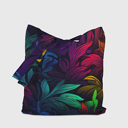 Сумка-шопер Яркие абстрактные листья, цвет: 3D-принт