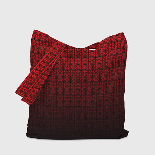 Сумка-шоппер Красно-чёрный ажурный градиент / 3D-принт – фото 1