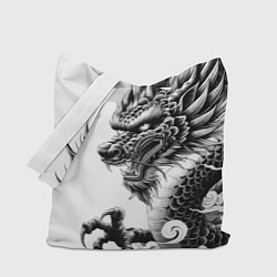 Сумка-шопер Морда дракона - ирезуми, цвет: 3D-принт