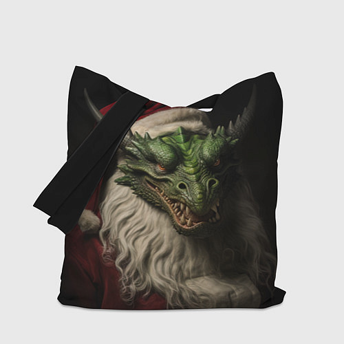 Сумка-шоппер Дракон в костюме Санты / 3D-принт – фото 1