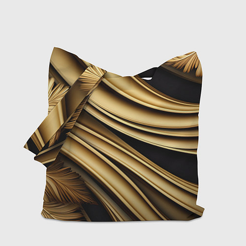 Сумка-шоппер Золотая объемная абстракция / 3D-принт – фото 1