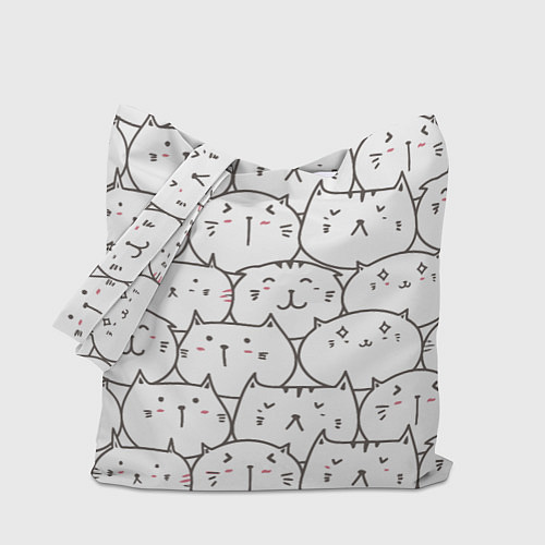 Сумка-шоппер Упитанные котики / 3D-принт – фото 1