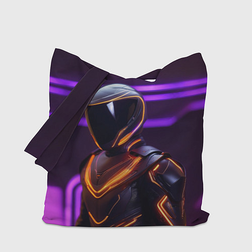 Сумка-шоппер Неоновый футуристичный гонщик / 3D-принт – фото 1