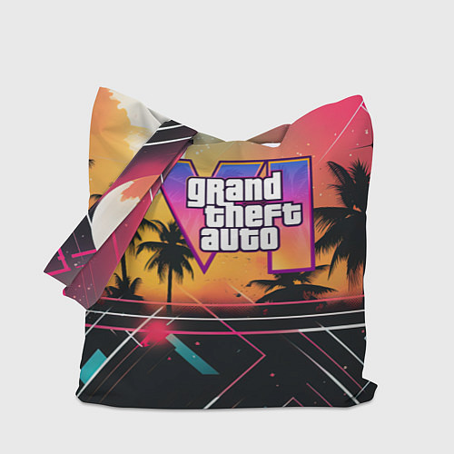 Сумка-шоппер GTA 6 night logo / 3D-принт – фото 1