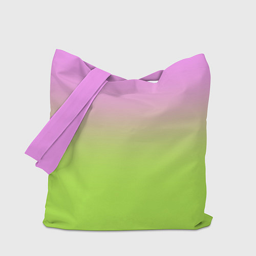 Сумка-шоппер Розовый и ярко-зеленый градиент / 3D-принт – фото 1