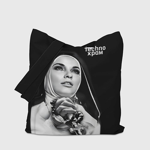 Сумка-шоппер Techno храм монашка в молитве / 3D-принт – фото 1
