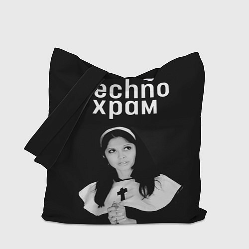 Сумка-шоппер Techno храм монашка смотрит в небо / 3D-принт – фото 1