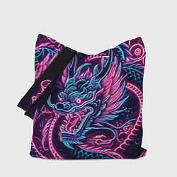 Сумка-шоппер Neon Japanese dragon - irezumi