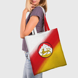 Сумка-шопер Герб Осетии на фоне, цвет: 3D-принт — фото 2