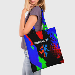 Сумка-шопер Portal 2 краски сочные текстура, цвет: 3D-принт — фото 2