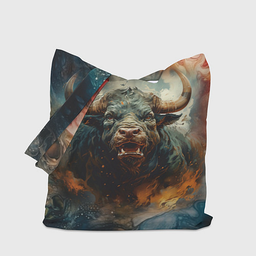 Сумка-шоппер Дикий бык / 3D-принт – фото 1