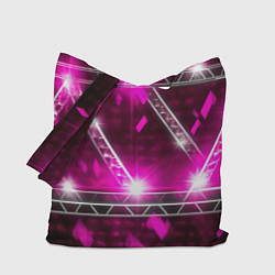 Сумка-шопер Серебряные и синие вставки абстракции, цвет: 3D-принт