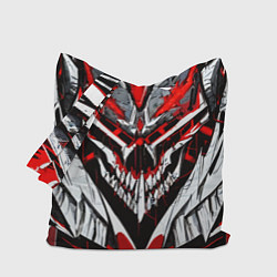 Сумка-шоппер Агрессивный череп белый и красный