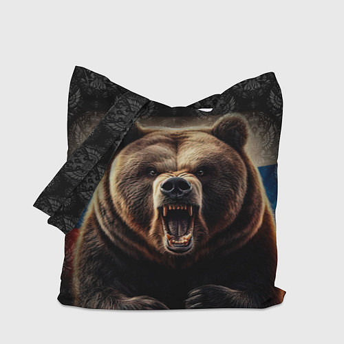 Сумка-шоппер Агрессивный медведь России патриот / 3D-принт – фото 1