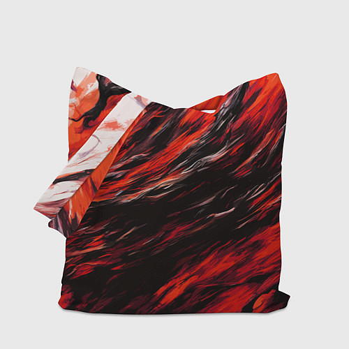 Сумка-шоппер Чёрная и красная буря / 3D-принт – фото 1