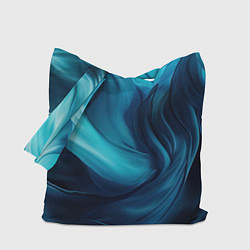 Сумка-шопер Синяя абстракция в виде волн, цвет: 3D-принт