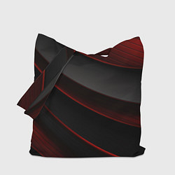Сумка-шоппер Красная абстракция с черными линиями