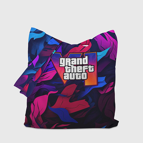 Сумка-шоппер Gta лого камуфляж яркие листья / 3D-принт – фото 1