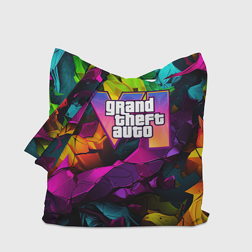 Сумка-шоппер Gta лого камуфляж яркий неоновый / 3D-принт – фото 1