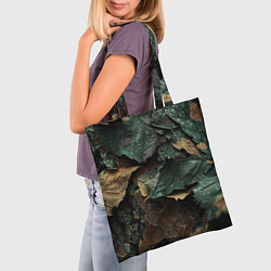 Сумка-шопер Реалистичный камуфляж из листьев, цвет: 3D-принт — фото 2