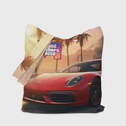 Сумка-шопер GTA 6 logo auto style, цвет: 3D-принт