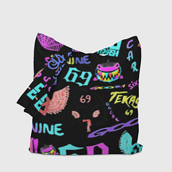 Сумка-шопер 6ix9ine logo rap bend, цвет: 3D-принт