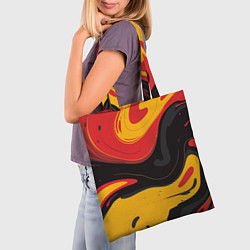Сумка-шопер Красные желтые оранжевые пятна краски, цвет: 3D-принт — фото 2