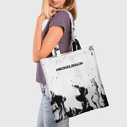 Сумка-шопер Nickelback серый дым рок, цвет: 3D-принт — фото 2