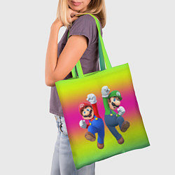 Сумка-шопер Братья Марио, цвет: 3D-принт — фото 2