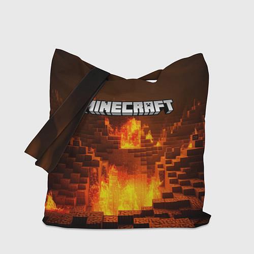 Сумка-шоппер Огненный minecraft логотип / 3D-принт – фото 1