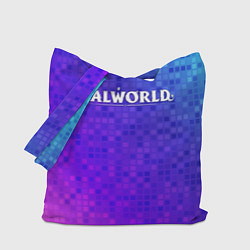 Сумка-шопер Palworld лого на яркой мозаике, цвет: 3D-принт