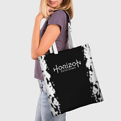 Сумка-шопер Horizon zero dawn краски белые, цвет: 3D-принт — фото 2