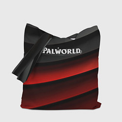 Сумка-шопер Palworld logo black red abstract, цвет: 3D-принт