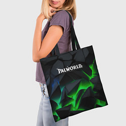 Сумка-шопер Palworld объемные зеленые камни, цвет: 3D-принт — фото 2