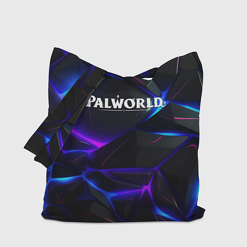 Сумка-шоппер Palworld логотип на черных неоновых плитах / 3D-принт – фото 1