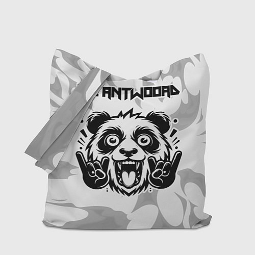 Сумка-шоппер Die Antwoord рок панда на светлом фоне / 3D-принт – фото 1