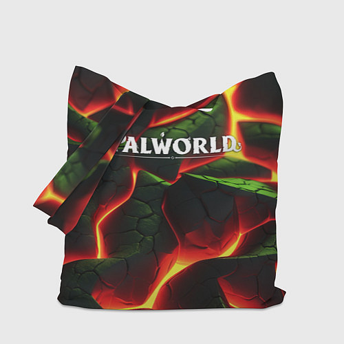 Сумка-шоппер Palworld логотип на зеленой абстракции фон / 3D-принт – фото 1