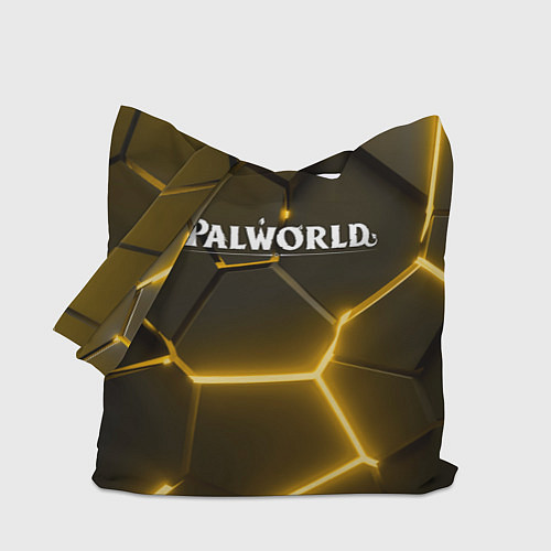 Сумка-шоппер Palworld логотип разлом желтых плит / 3D-принт – фото 1