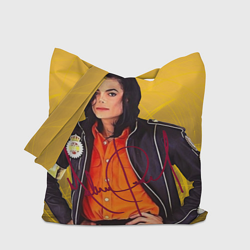 Сумка-шоппер Michael Jackson на золотом фоне с графикой / 3D-принт – фото 1