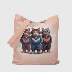 Сумка-шоппер Три полосатых кота в спортивных костюмах пацана