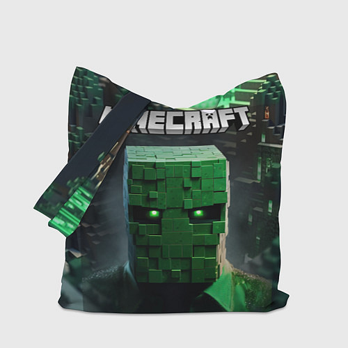 Сумка-шоппер Minecraft зеленый персонаж каменные джунгли / 3D-принт – фото 1
