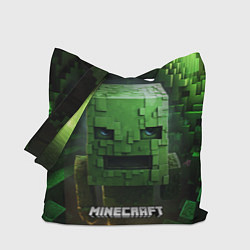 Сумка-шопер Minecraft зеленый персонаж в пещере, цвет: 3D-принт