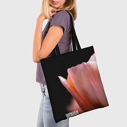 Сумка-шопер Тюльпан на чёрном - woman, цвет: 3D-принт — фото 2