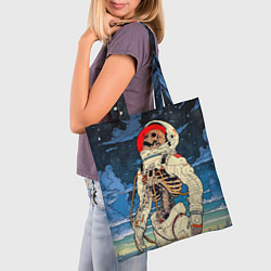 Сумка-шопер Скелет - астронавт, цвет: 3D-принт — фото 2